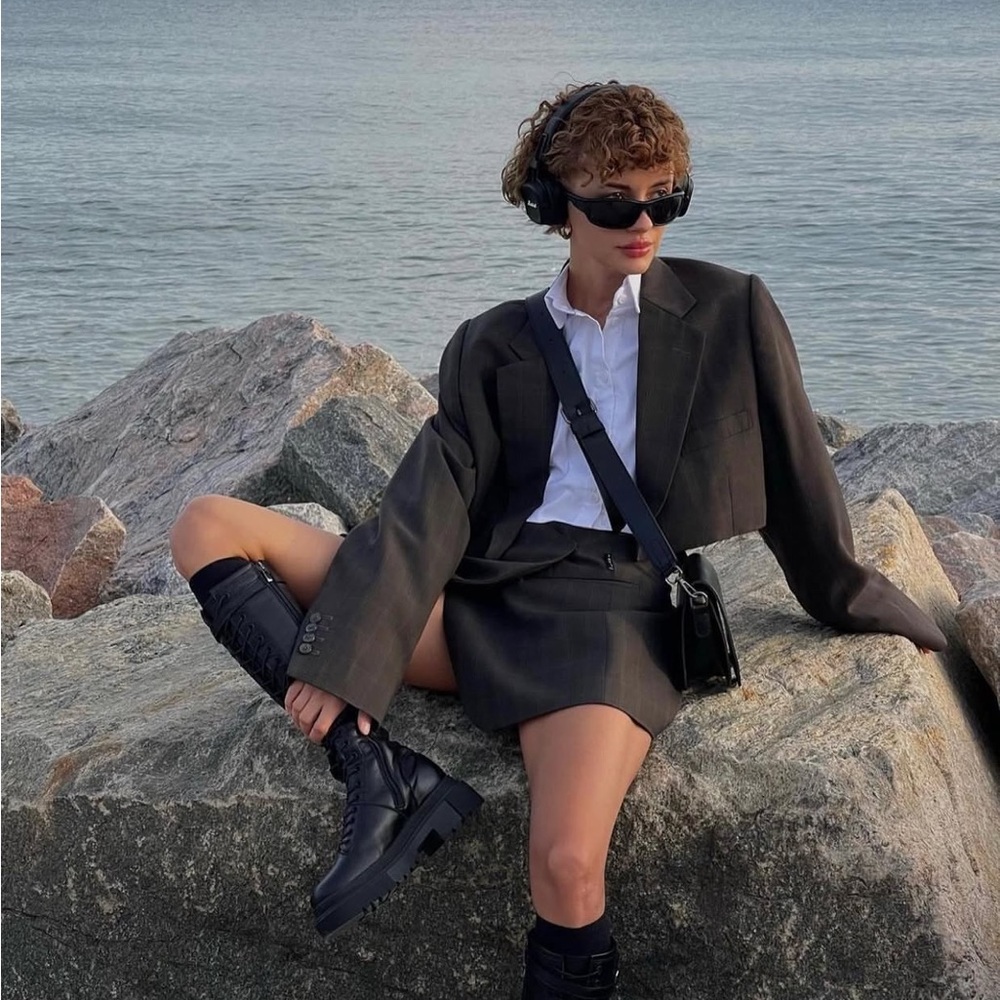 Vintage Reworked Cropped Blazer Set